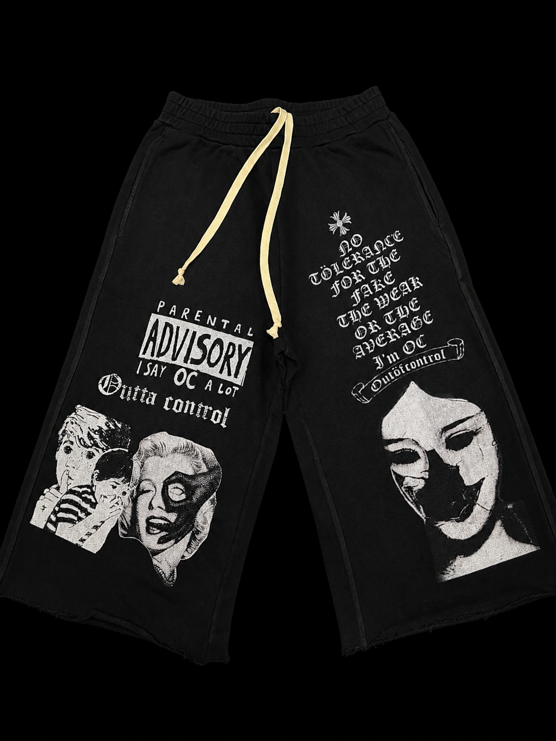 Black No Tolerance Sweat Shorts