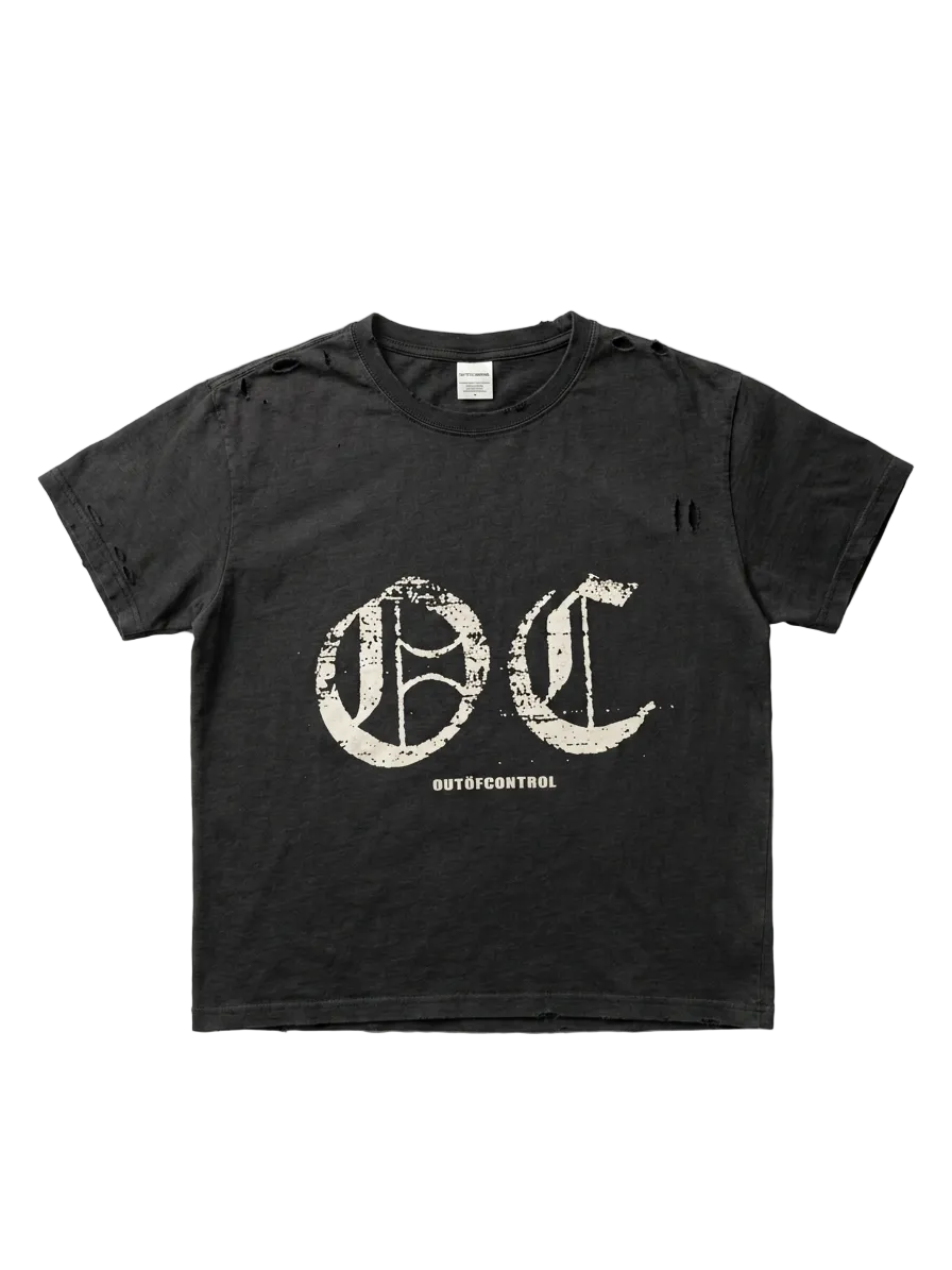 OC Distressed Vintage Black Tee